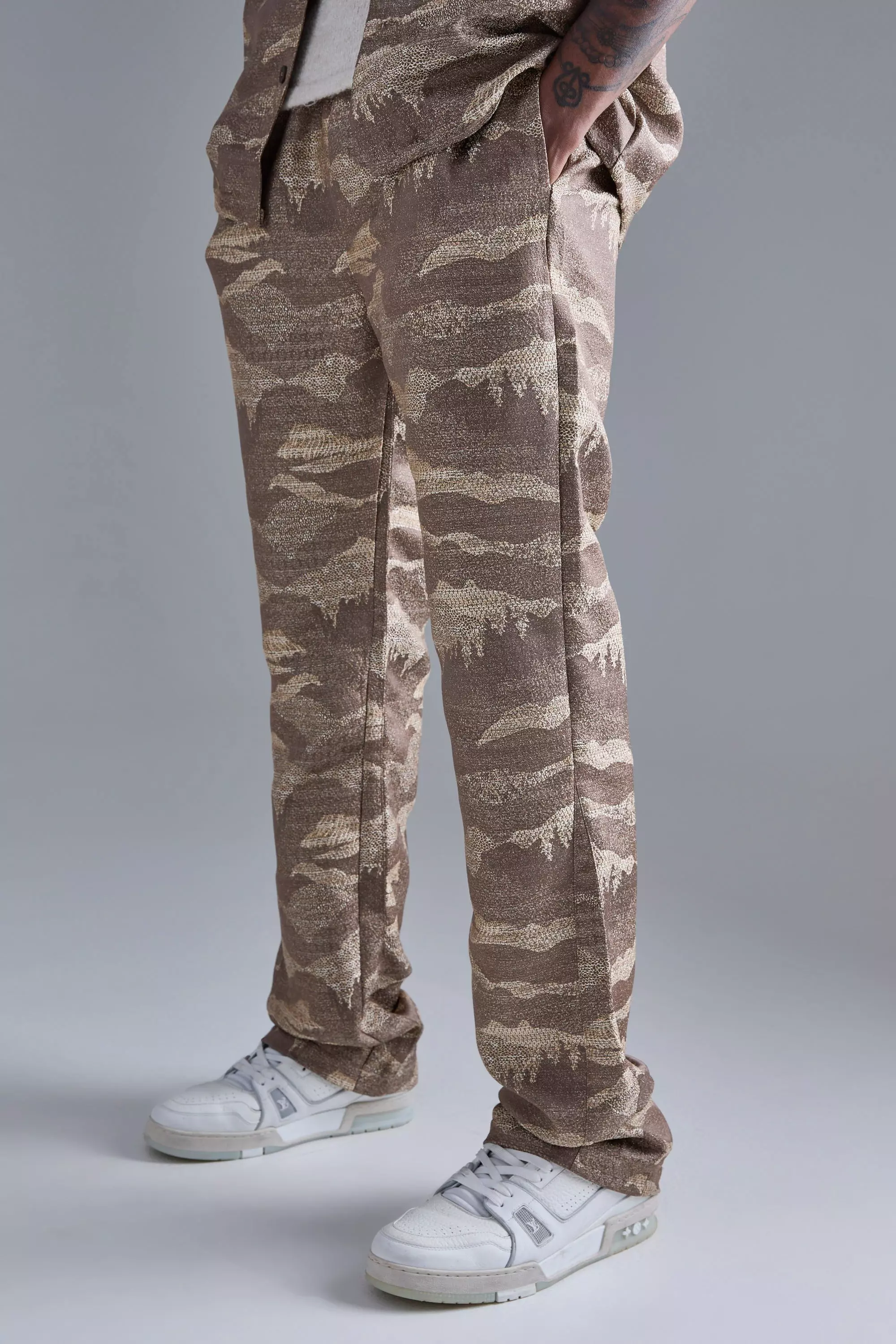 Elasticated Waist Slim Gusset Tapestry Trouser Multi