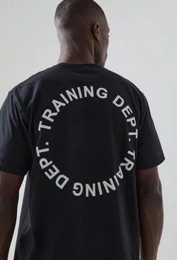 Black Active Training Dept Circle Print Oversized Tshirt