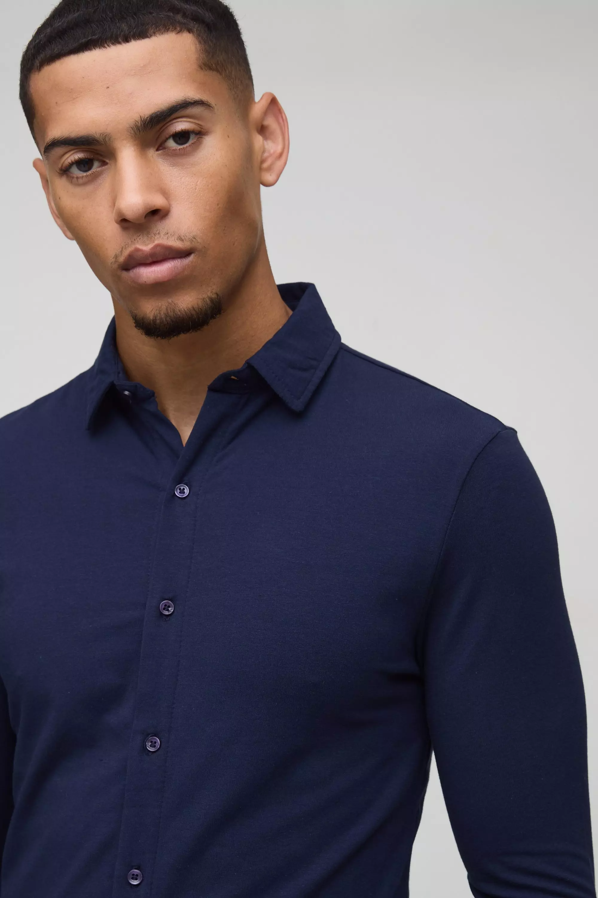 Chemise cintrée à manches longues, Navy autre image
