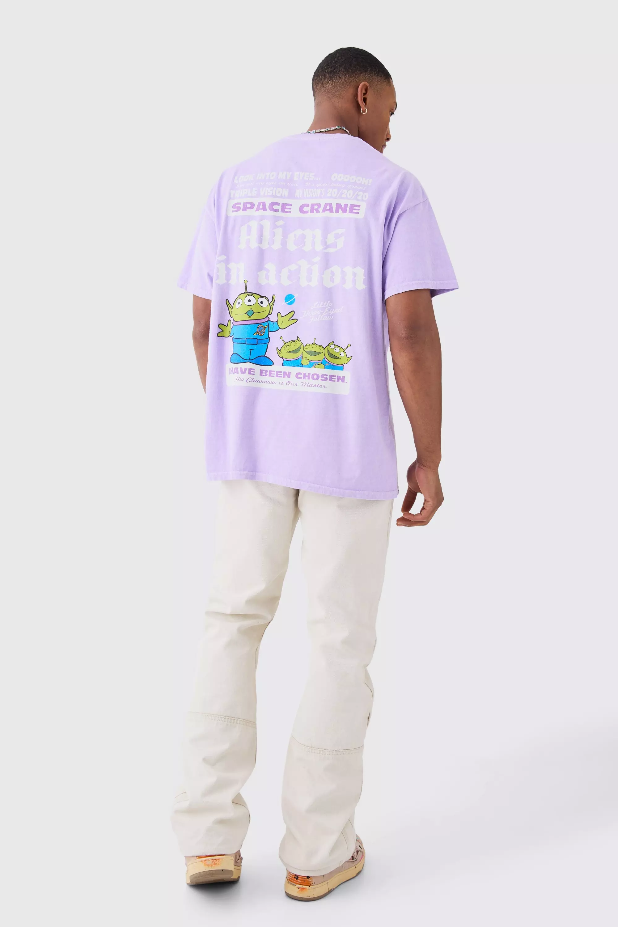 Purple Oversized Toy Story Wash Alien License T-shirt alternative image