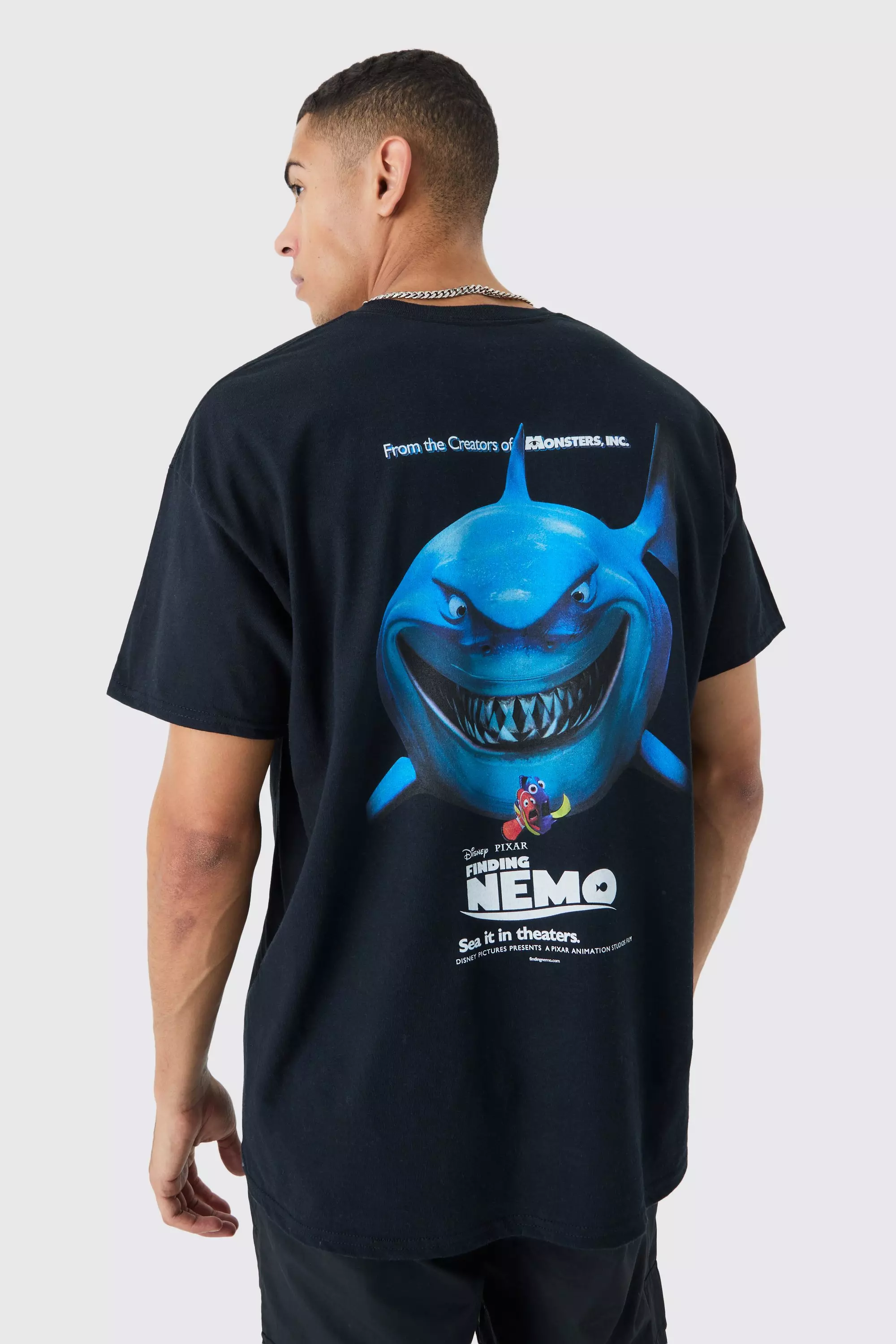 Black Oversized Finding Nemo License T-shirt alternative image