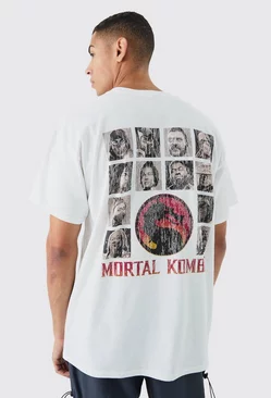 White Oversized Mortal Kombat Arcade License T-shirt