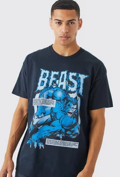 Black Oversized X Men Beast License T-shirt