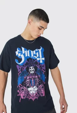 Oversized Ghost Band License T-shirt Black