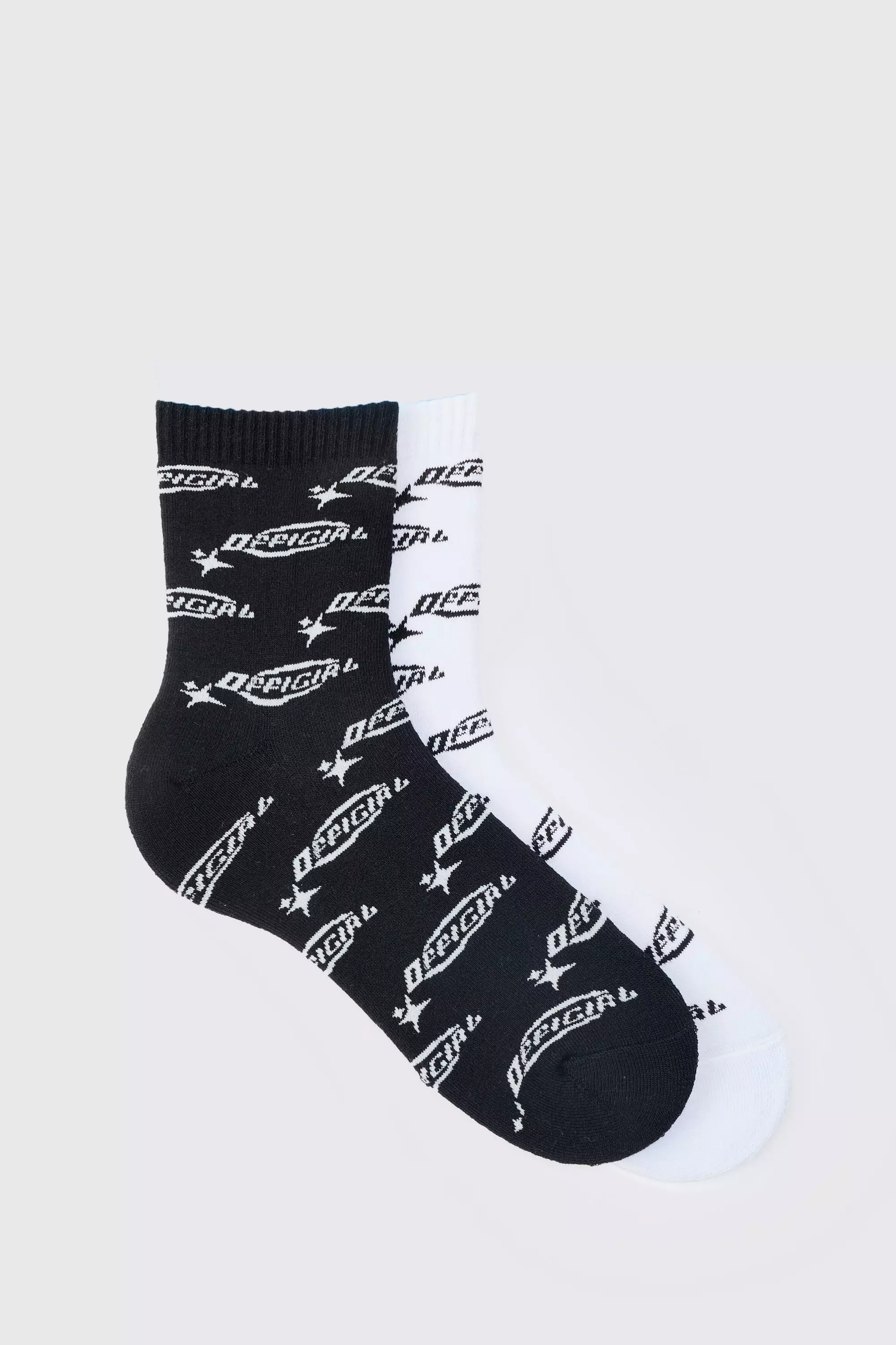 Multi 2 Pack Official Logo Print Socks