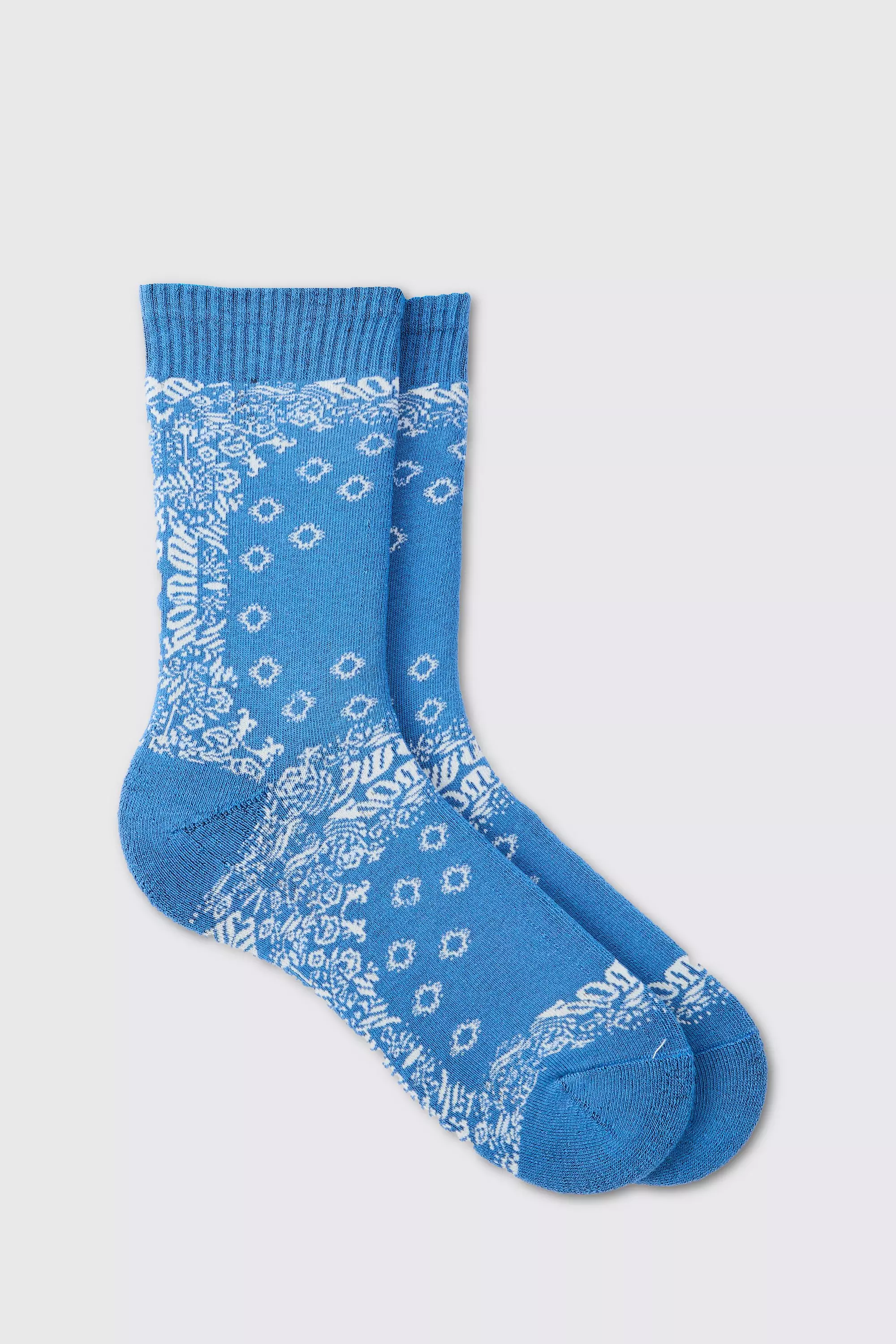 Bandana Print Socks Blue