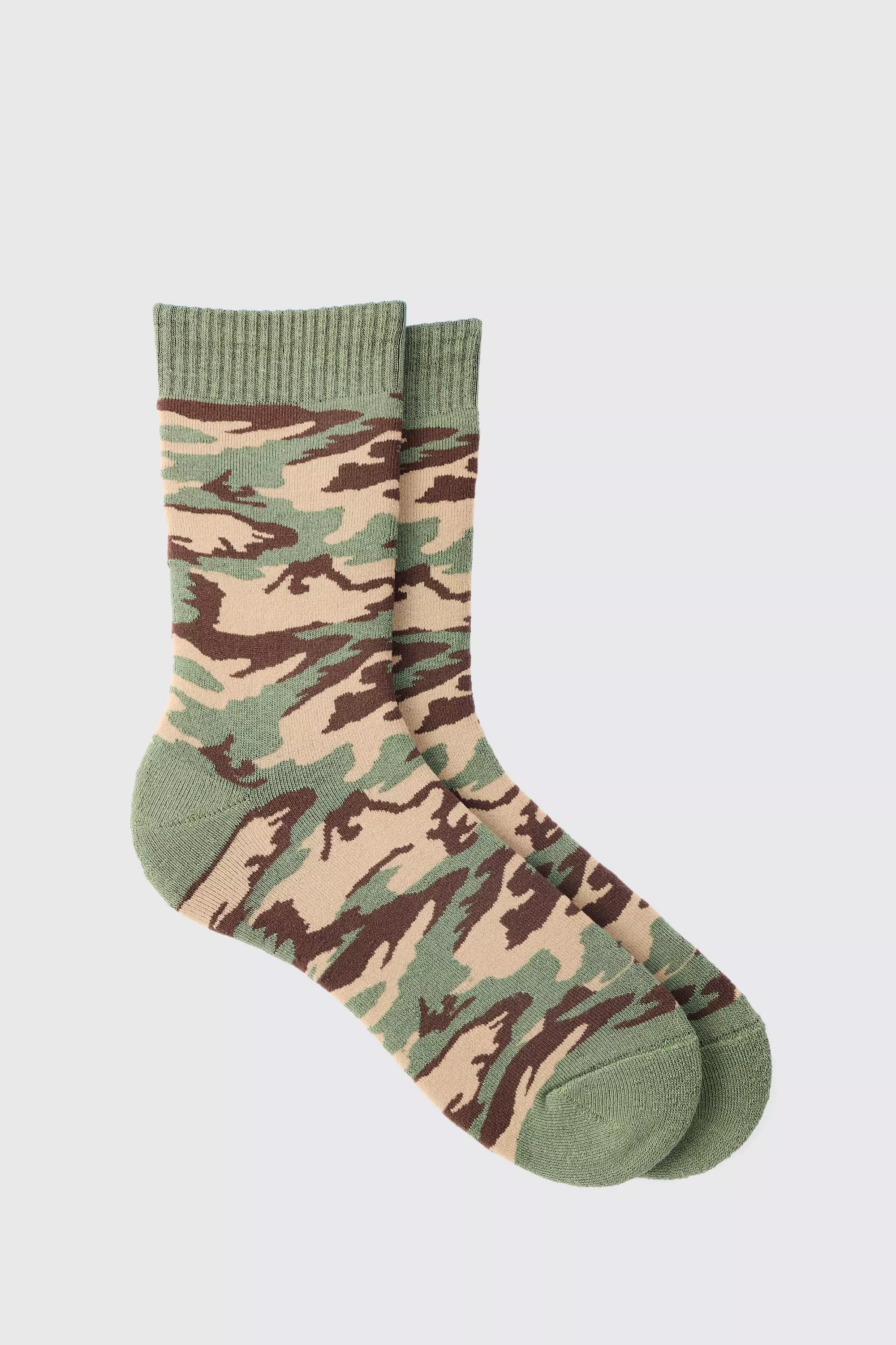 Camo Print Socks Green