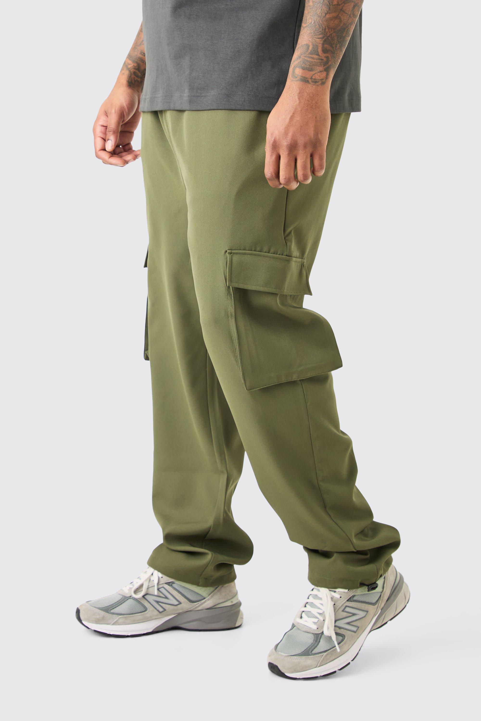 Plus Elastic Waist Relaxed Fit Pleated Trouser