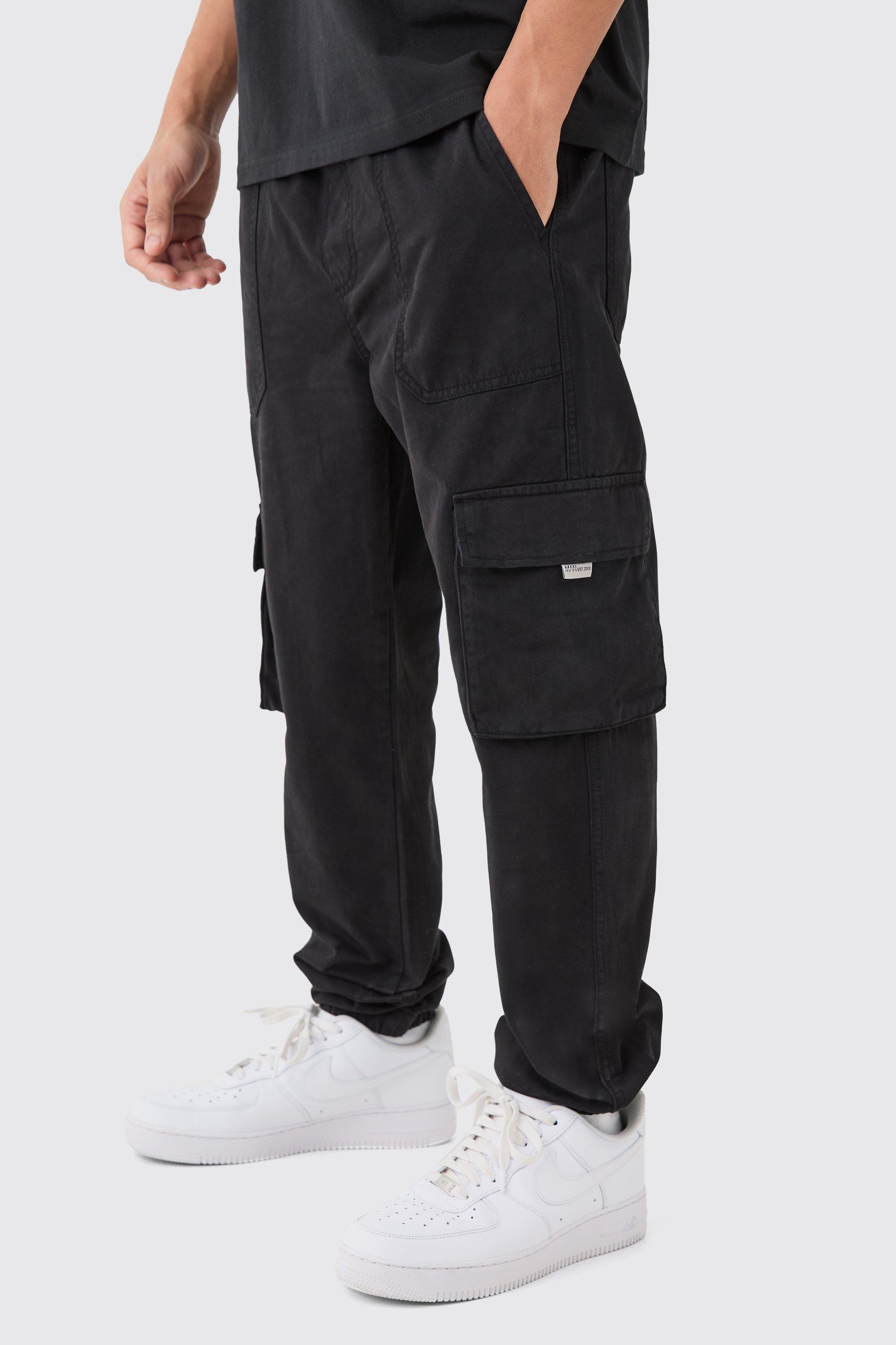 Elastic Waist Slim Fit Cargo Pants