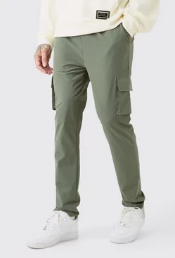 Khaki Tall Elastic Lightweight Stretch Skinny Cargo Trouser