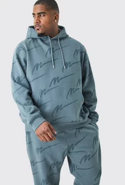 Blue Plus Man Signature All Over Print Hoodie Tracksuit