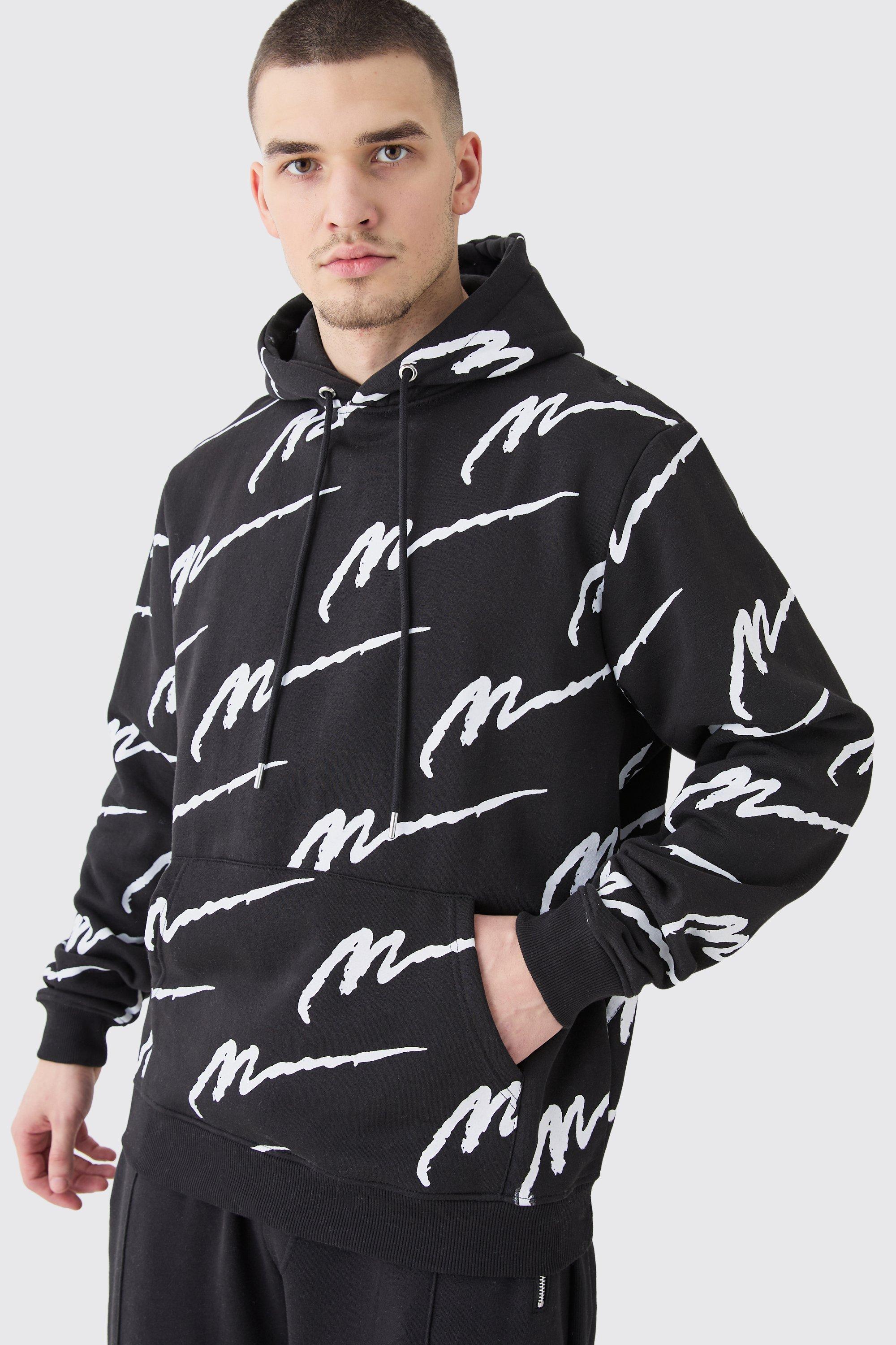 Boohooman hoodie with man print in white hot sale