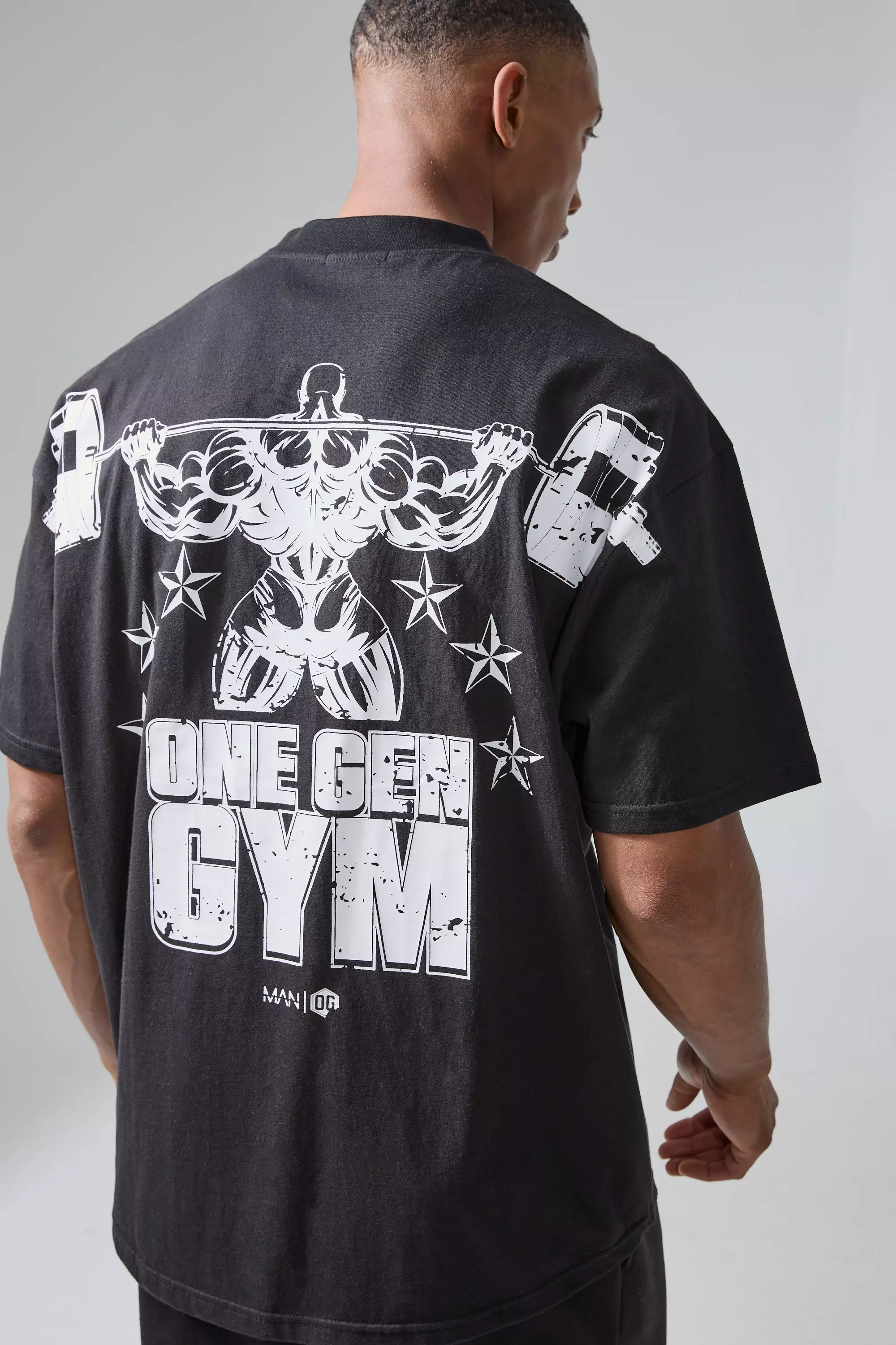 Man Active X Og Gym Oversized Xxl Back Print T shirt boohooMAN USA