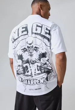 Man Active X Og Gym Oversized Extended Neck T-shirt White