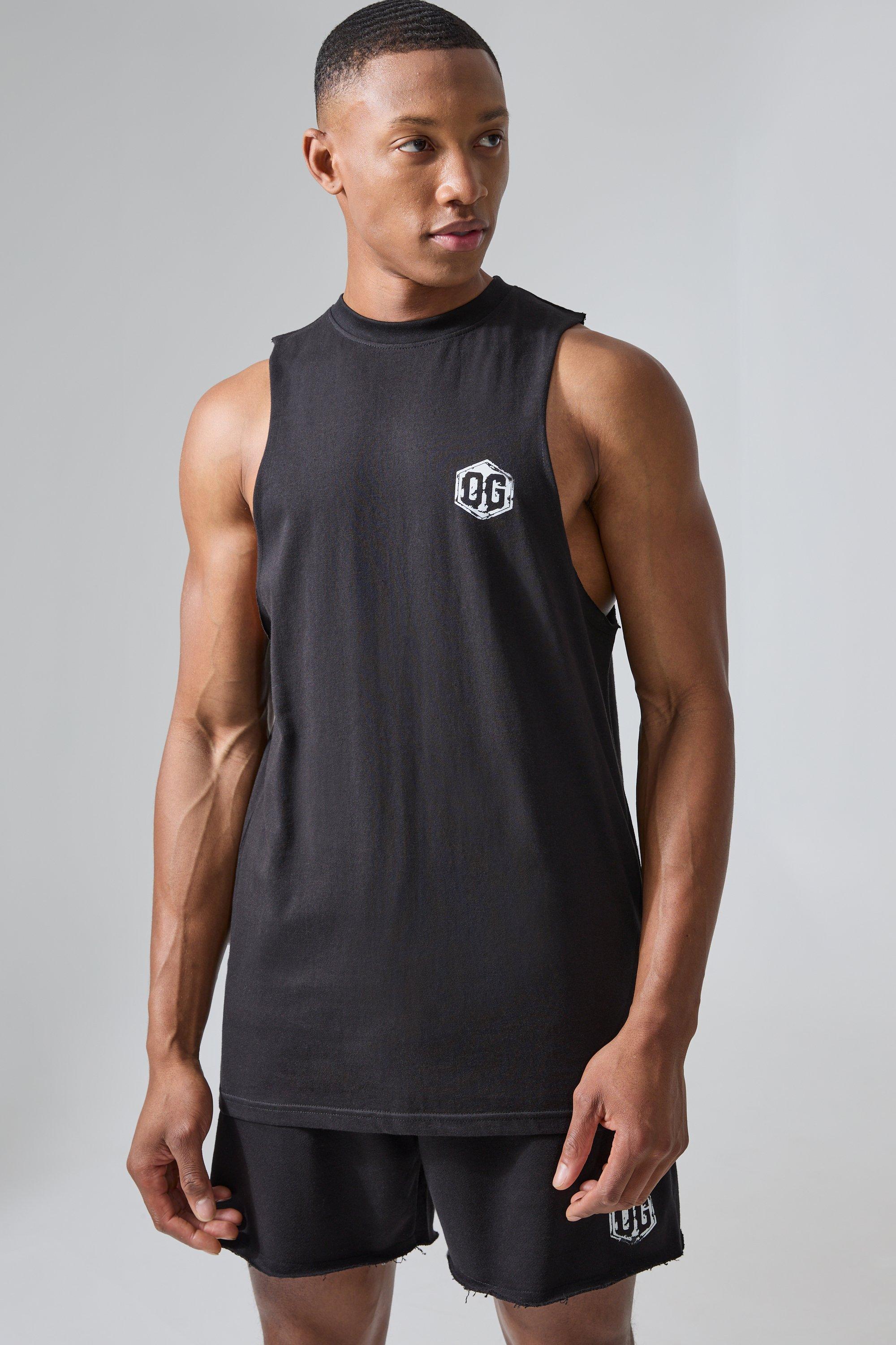 MAN Active Gym Tank with Woven Tab