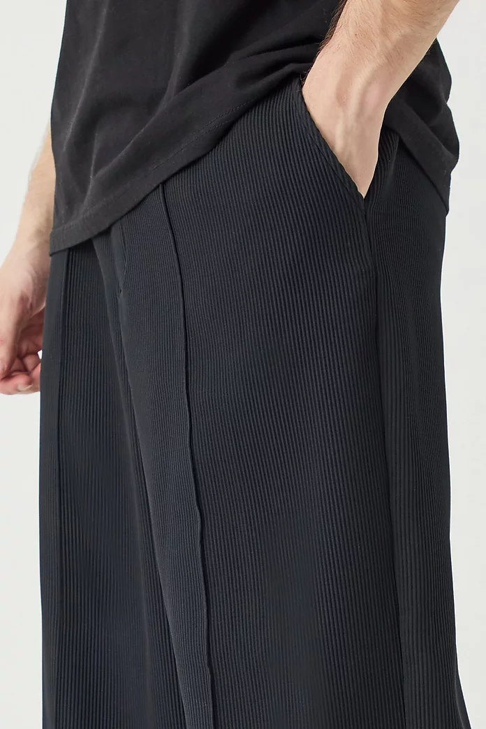 Tall Elasticated Waist Wide Leg Pleated Pintuck Seam Pants Tall Elasticated Waist Wide Leg Pleated Pintuck Seam Pants