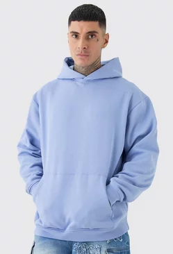 Blue Tall Oversized Basic Over The Head Hoodie