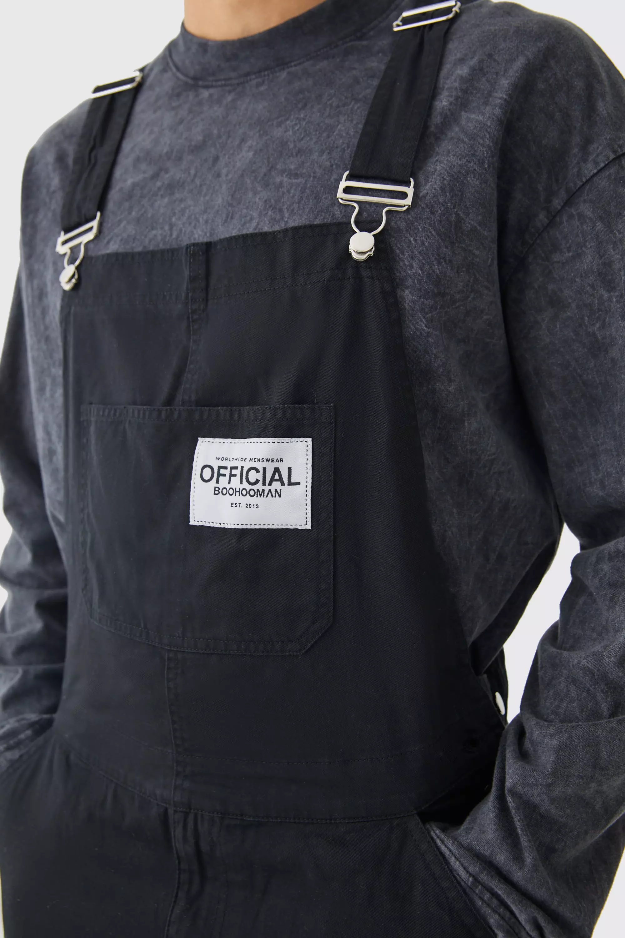 Boohooman dungarees shop