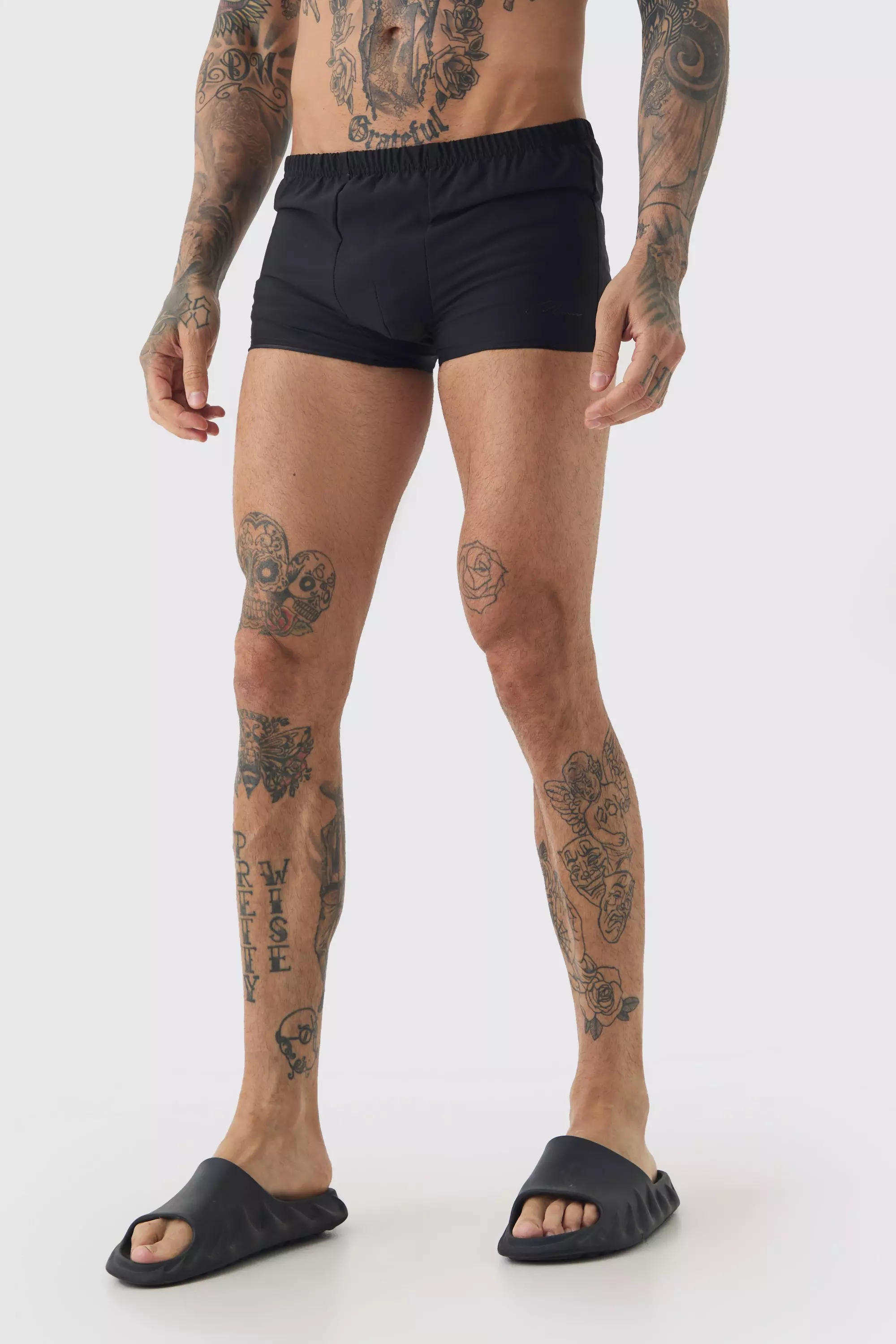 Black Tall Man Signature Trunk Swim Trunks