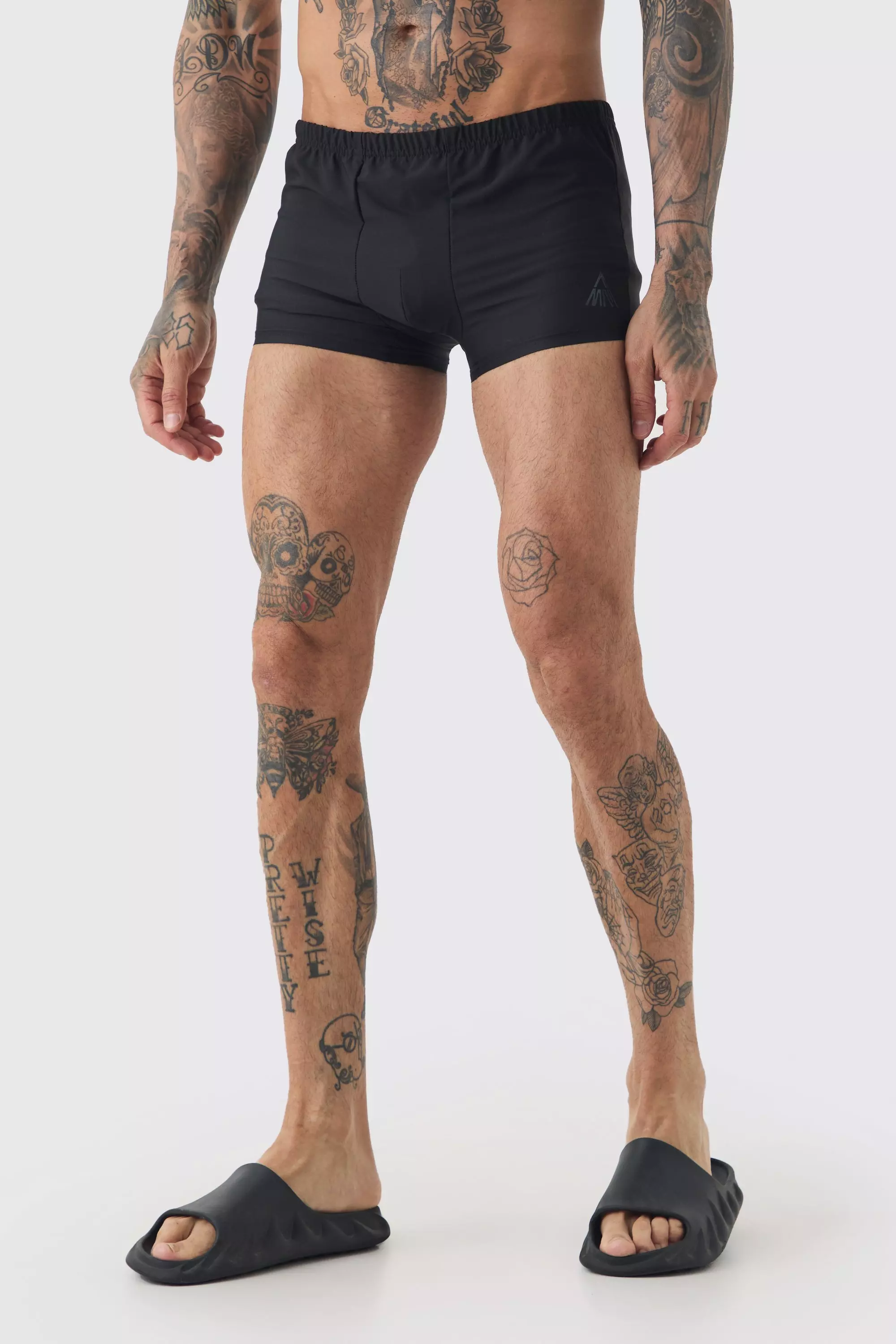 Black Tall Plain Trunk Swim Trunks