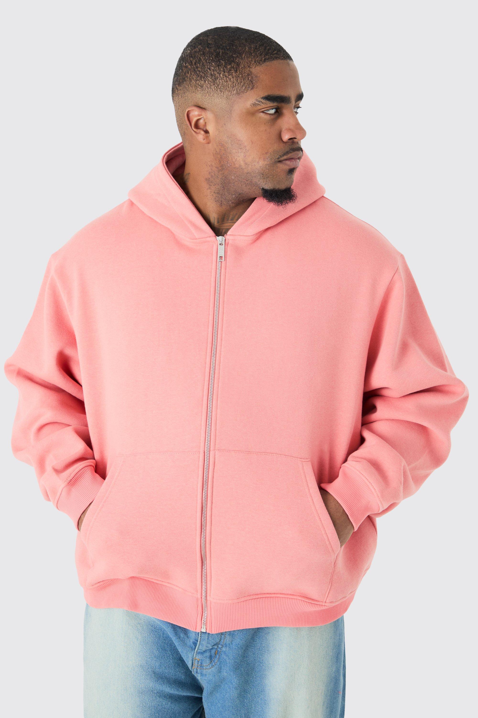 Oversized Boxy Zip Through Bonded Scuba Hoodie