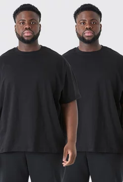 Plus 2 Pack Oversized T-shirt Black