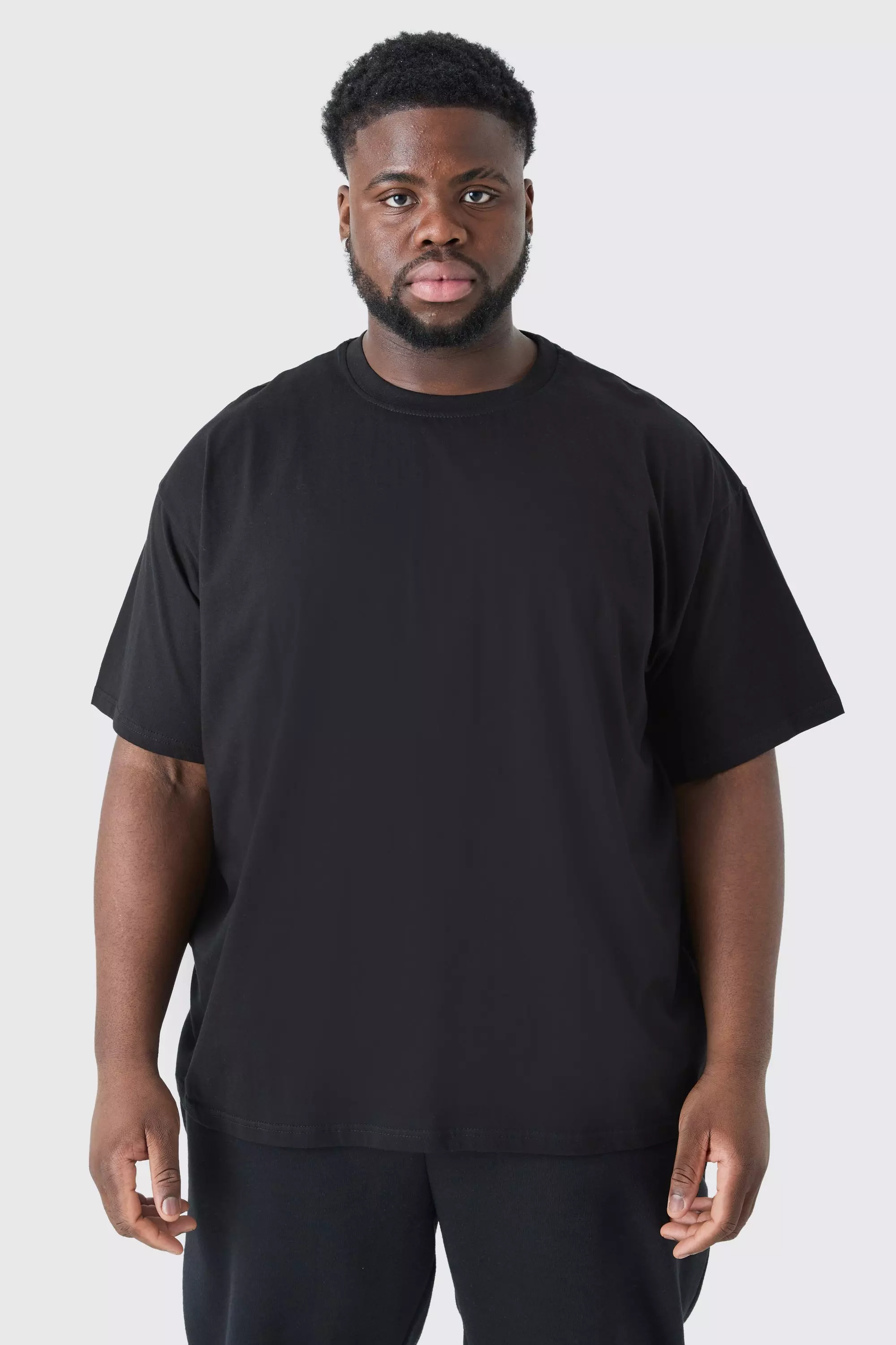 Plus Oversized Crew Neck T-shirt Black