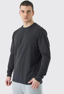 Black Tall Long Sleeve Crew Neck T-shirt