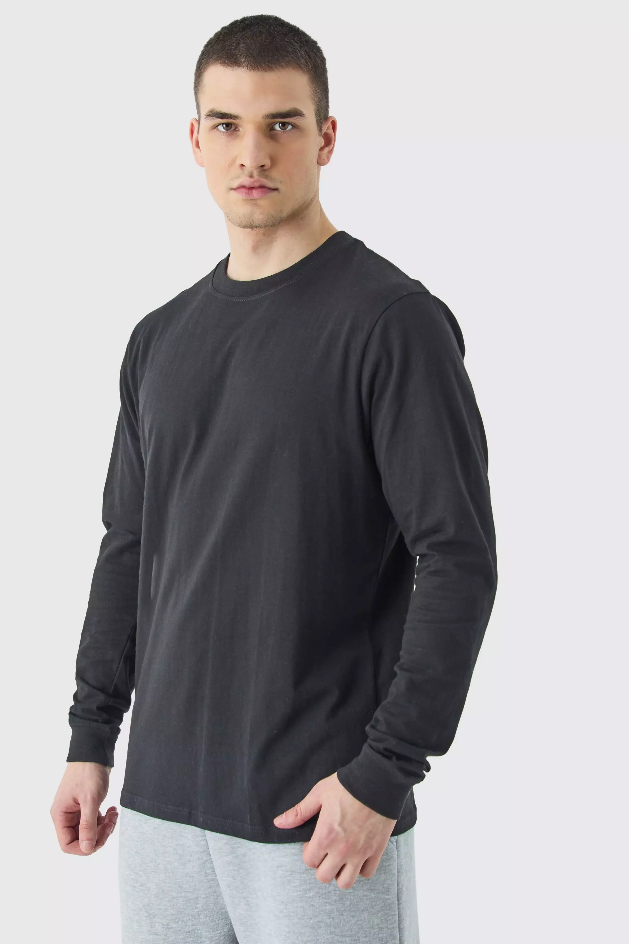 Tall Long Sleeve Crew Neck T-shirt Black
