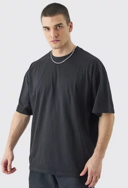 Black Tall Oversized Crew Neck T-shirt