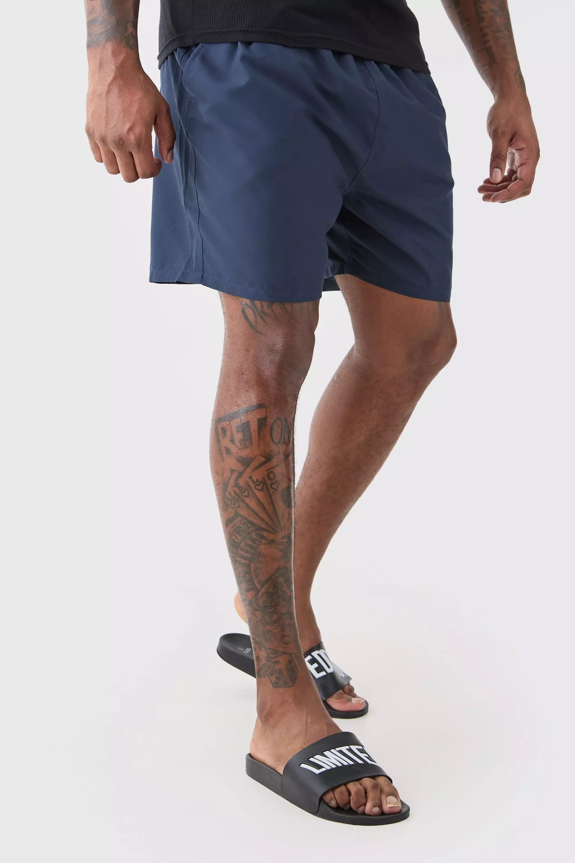 Navy Plus Man Signature Mid Length Swim Short