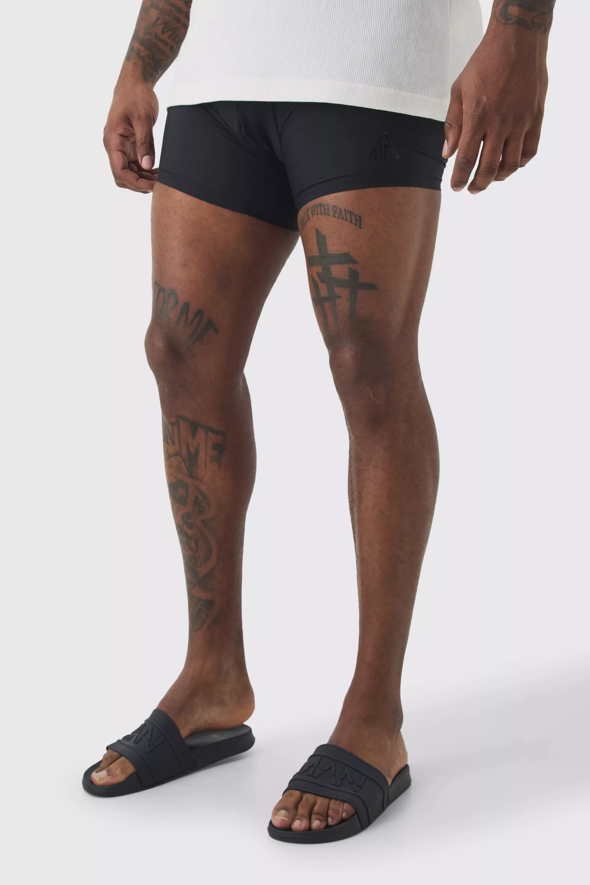 Black Plus Plain Trunk Swim Trunks