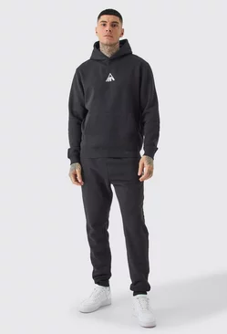Tall Cargo Hooded Tracksuit Black