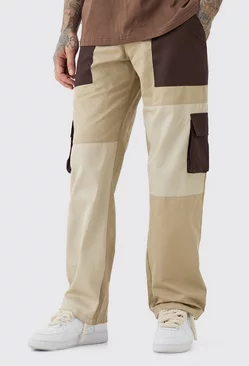 Chocolate Brown Tall Relaxed Fit Colour Block Cargo Trouser