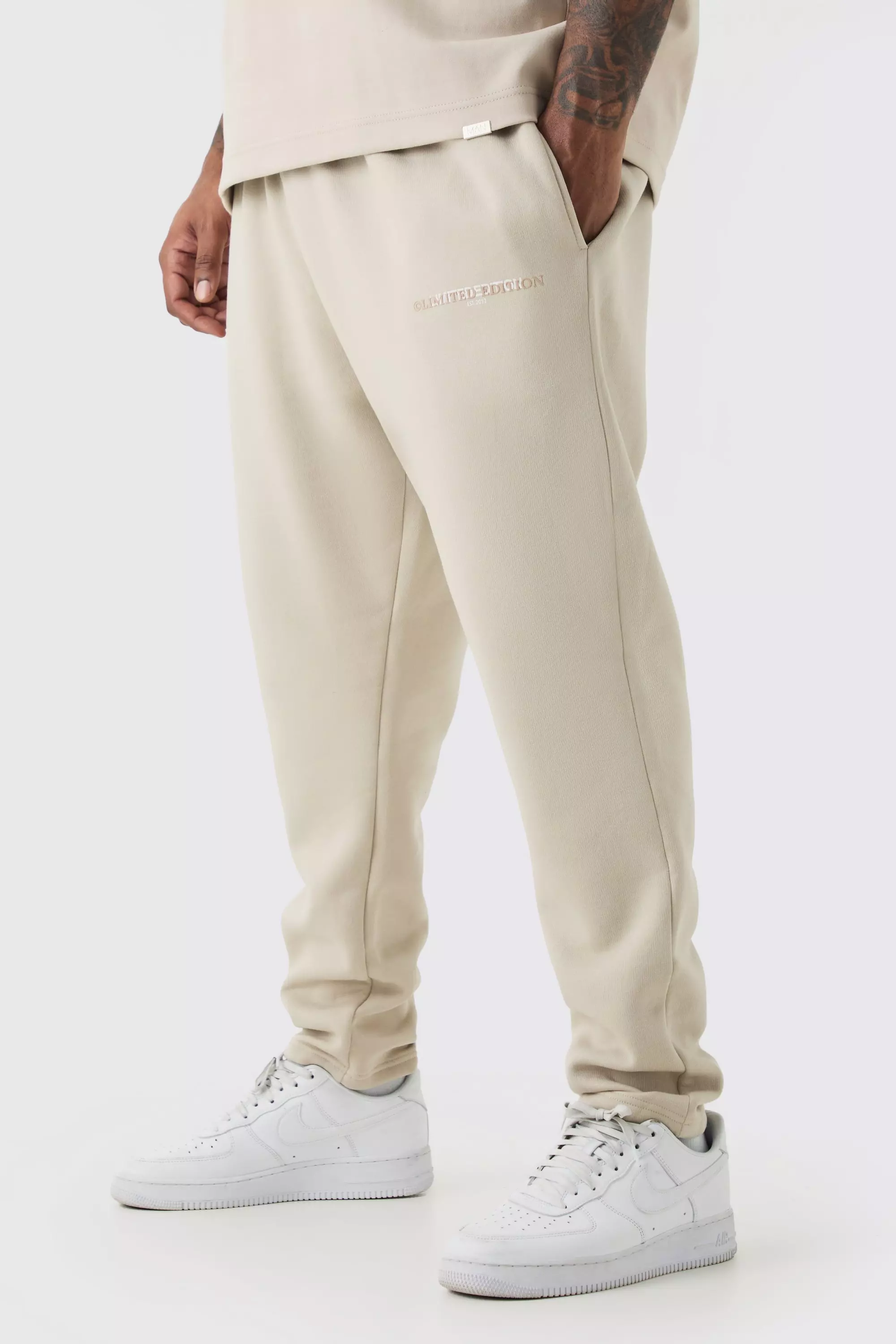 Plus Tapered Limited Basic Jogger Stone