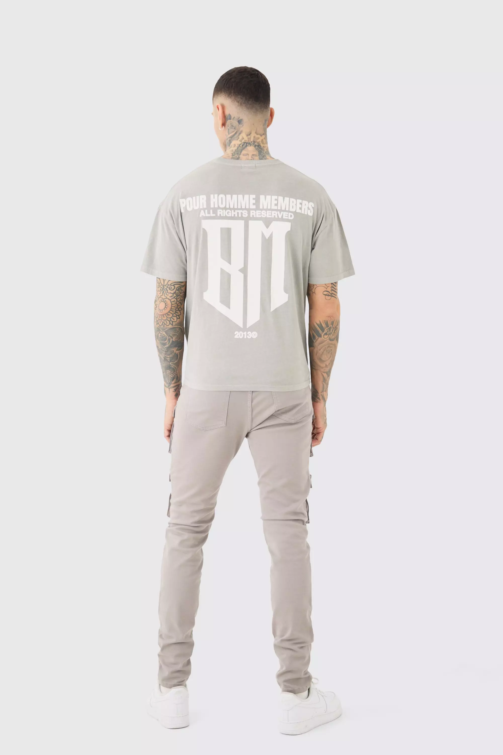 Tall Skinny Cargo-Hose mit Taschen, Dark grey alternatives Bild