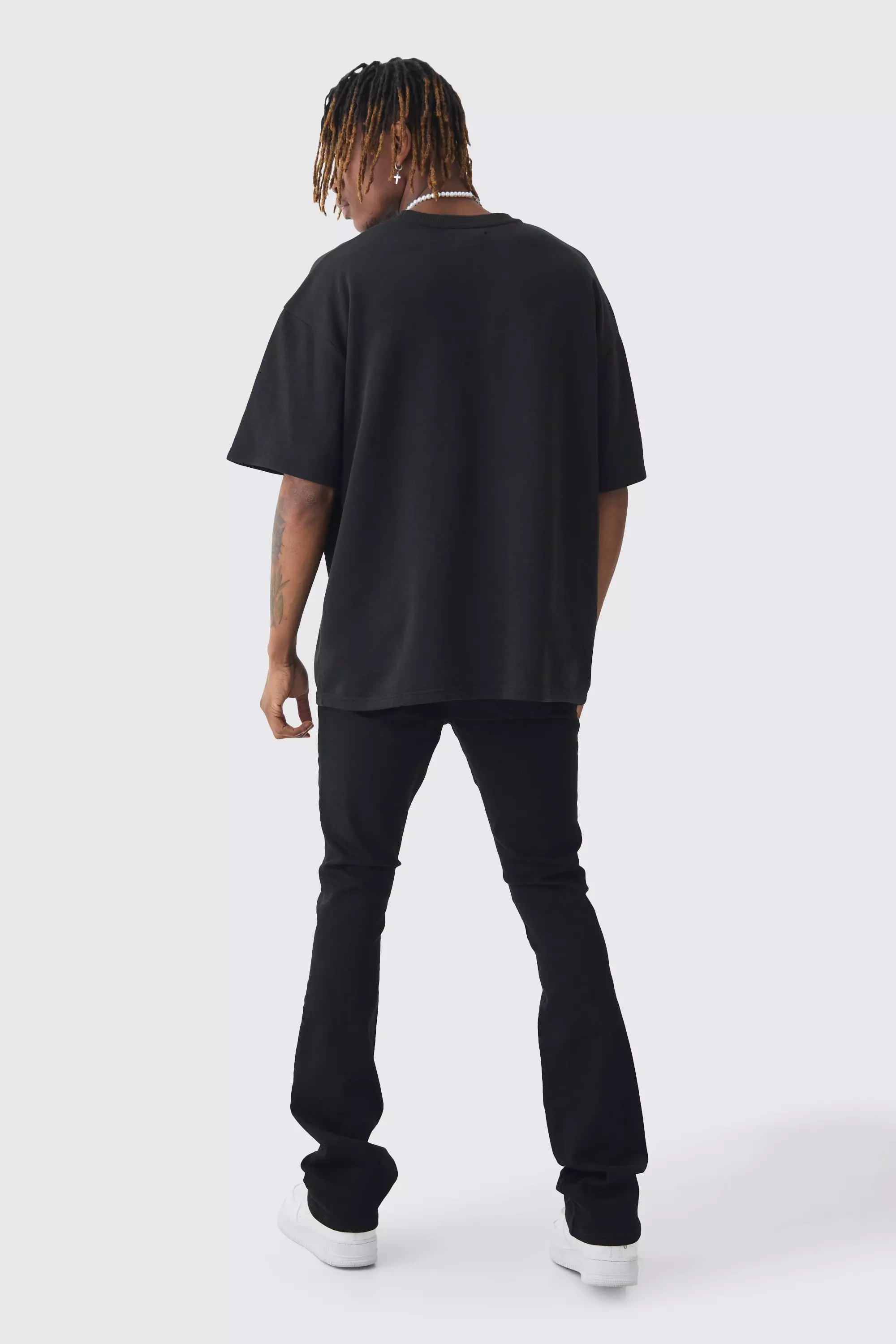 True black Tall Skinny Stacked Distressed Ripped Jeans alternative image