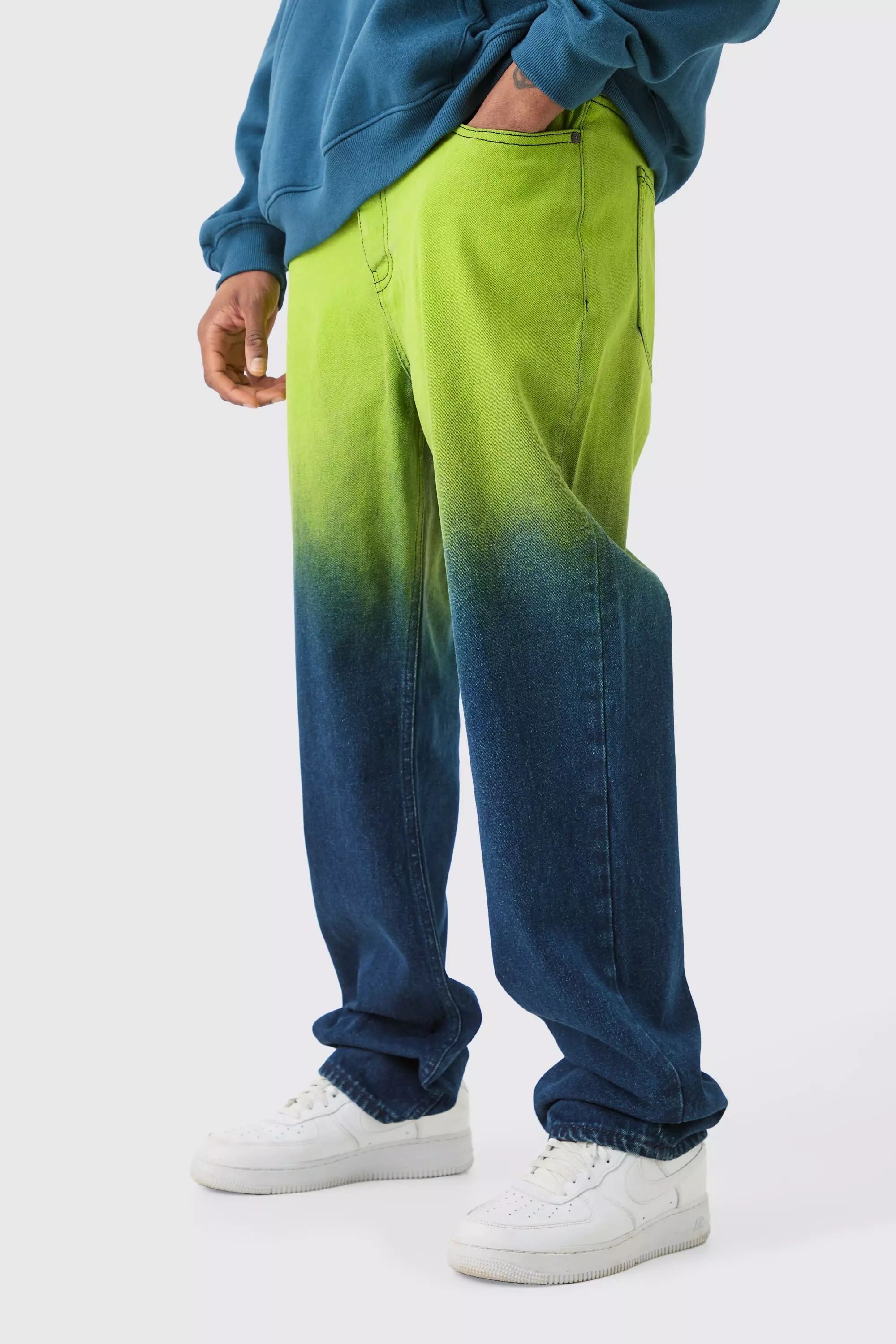 Tall Relaxed Rigid Ombre Jeans boohooMAN