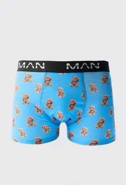 Teddy Graphic Print Boxers Blue