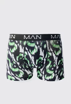 Black Abstract Print Boxers