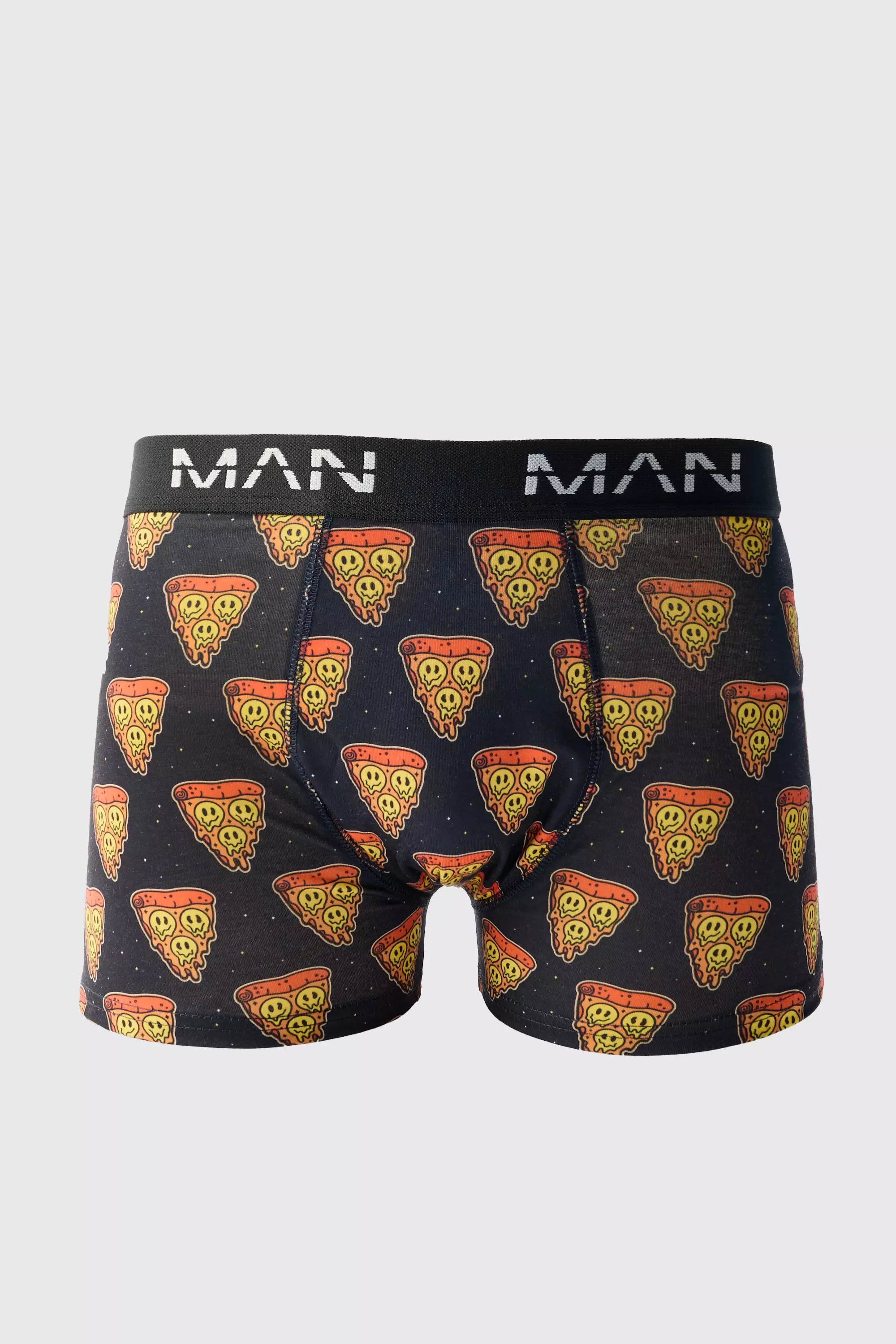 Drip Face Pizza Print Boxers Black