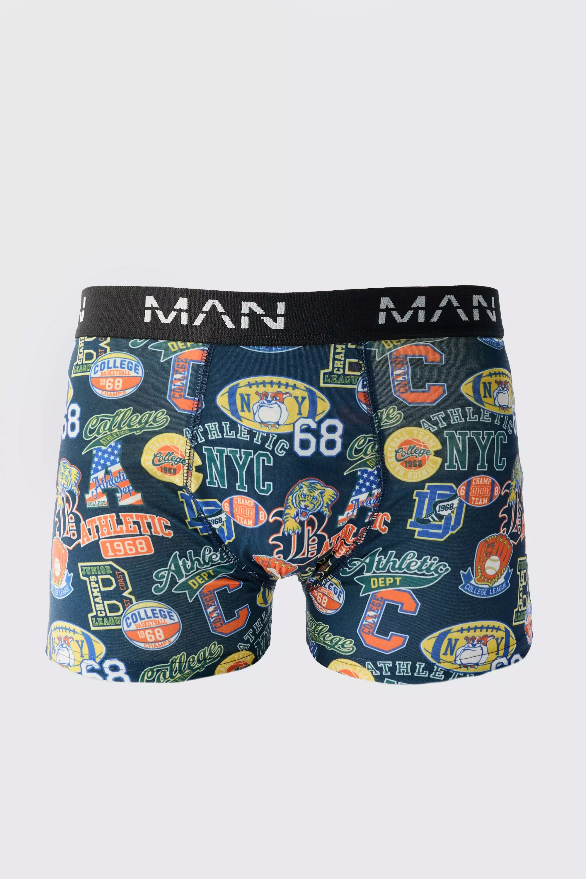 Varsity Print Boxers Blue