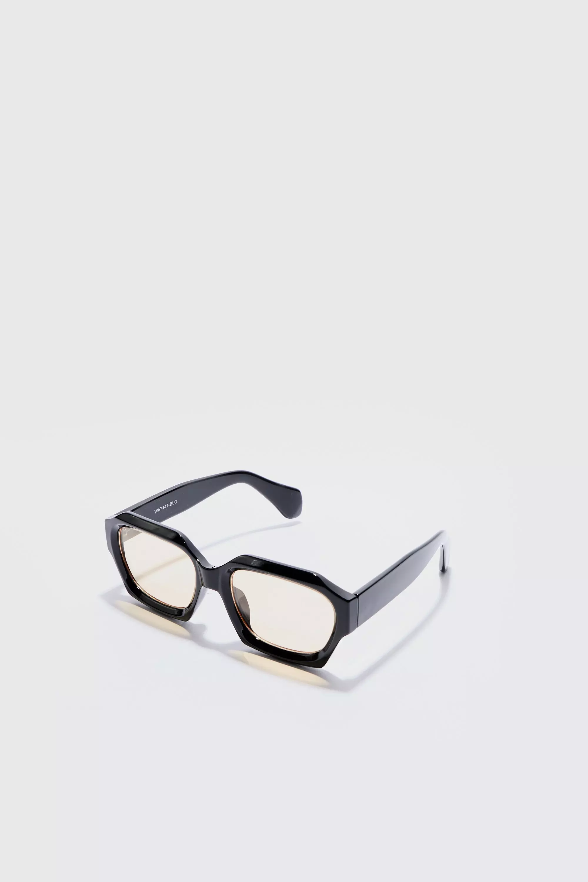 Hexagonal Sunglasses In Black Black