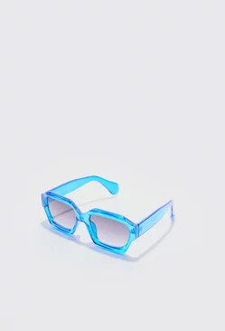 Chunky Hexagonal Sunglasses In Blue Blue