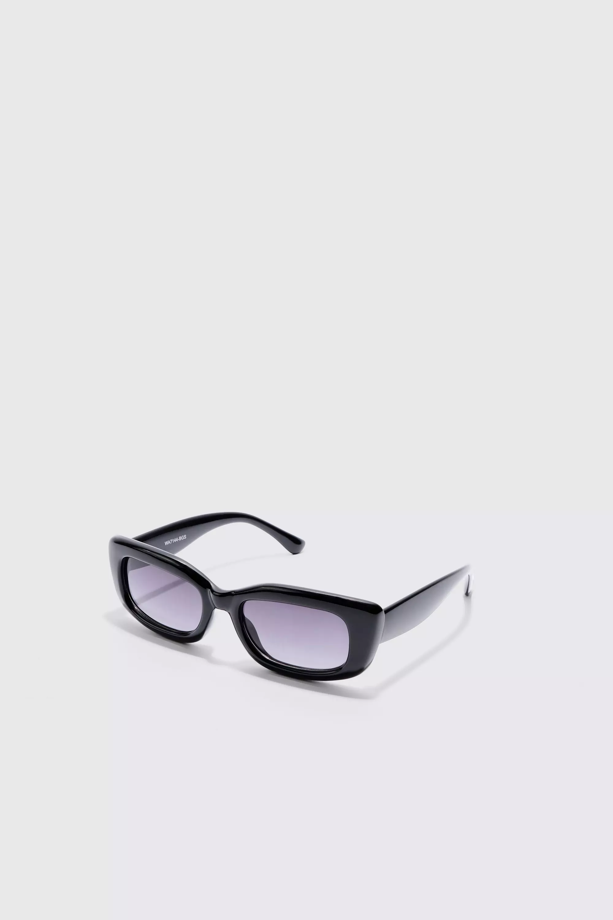 Rectangle Plastic Sunglasses In Black Black