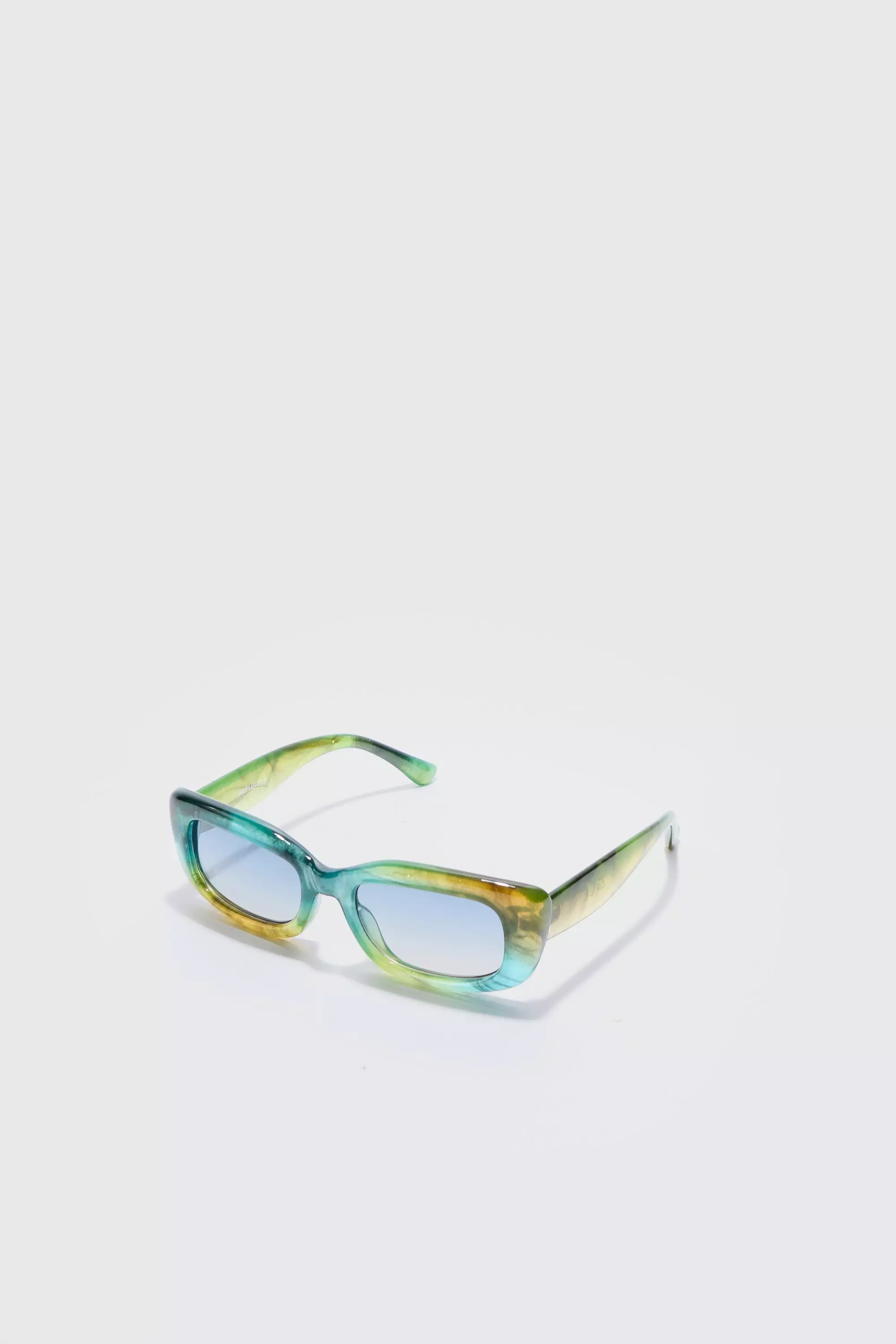 Rectangle Plastic Sunglasses In Green Green