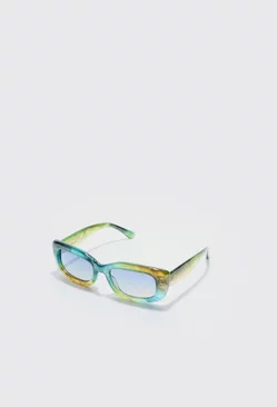 Rectangle Plastic Sunglasses In Green Green