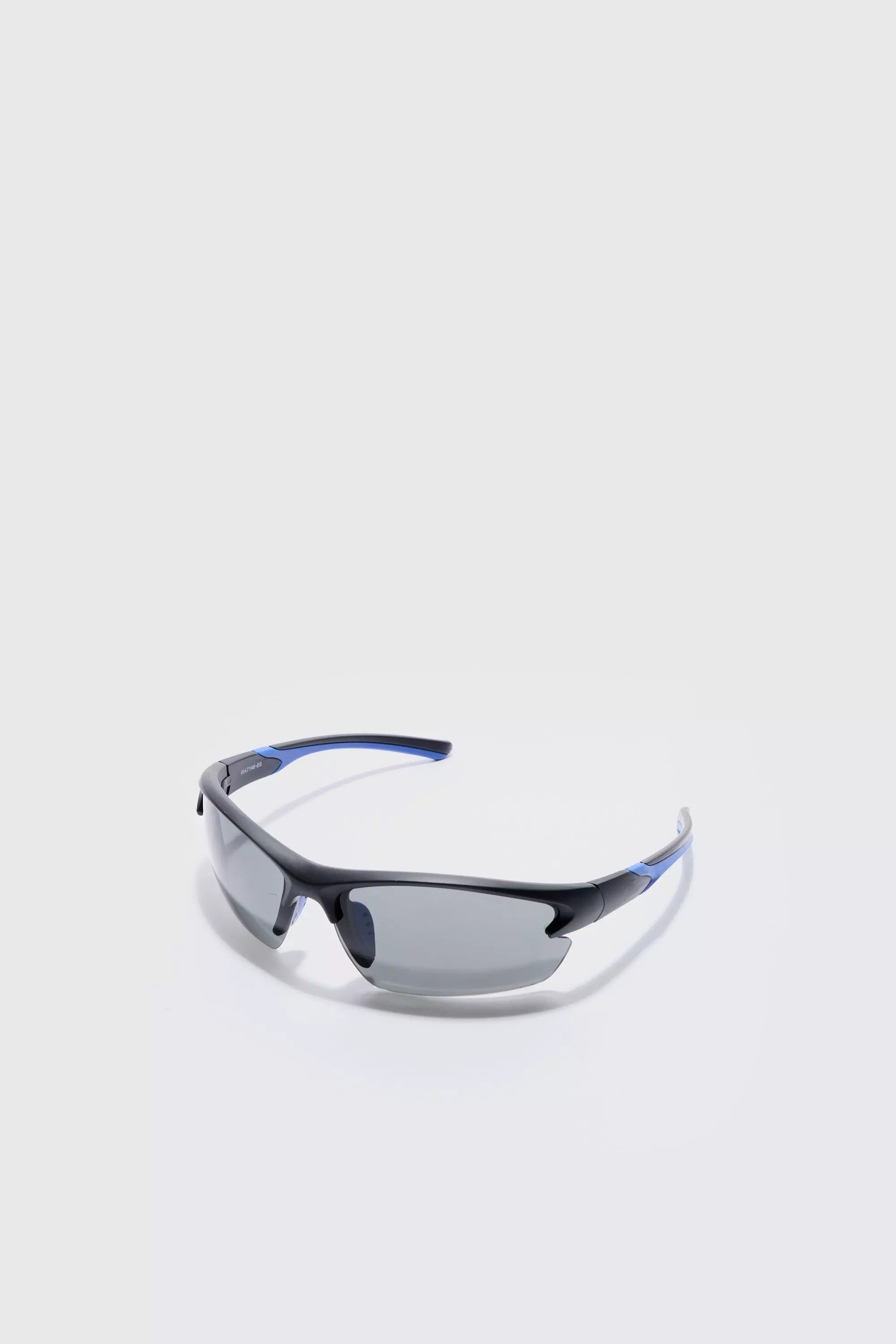 Rimless Racer Sunglasses In Blue Blue