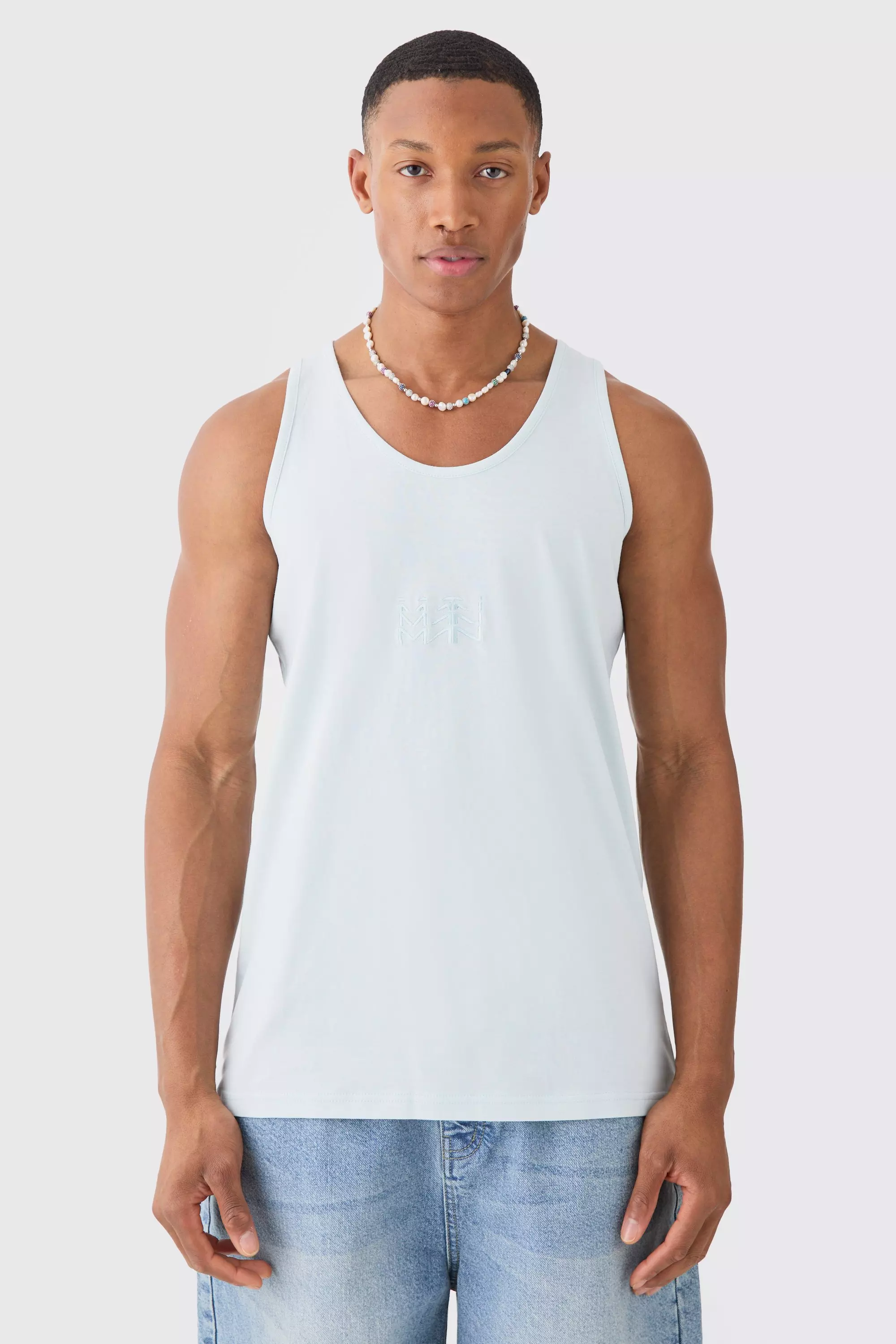 Blue Basic Man Vest