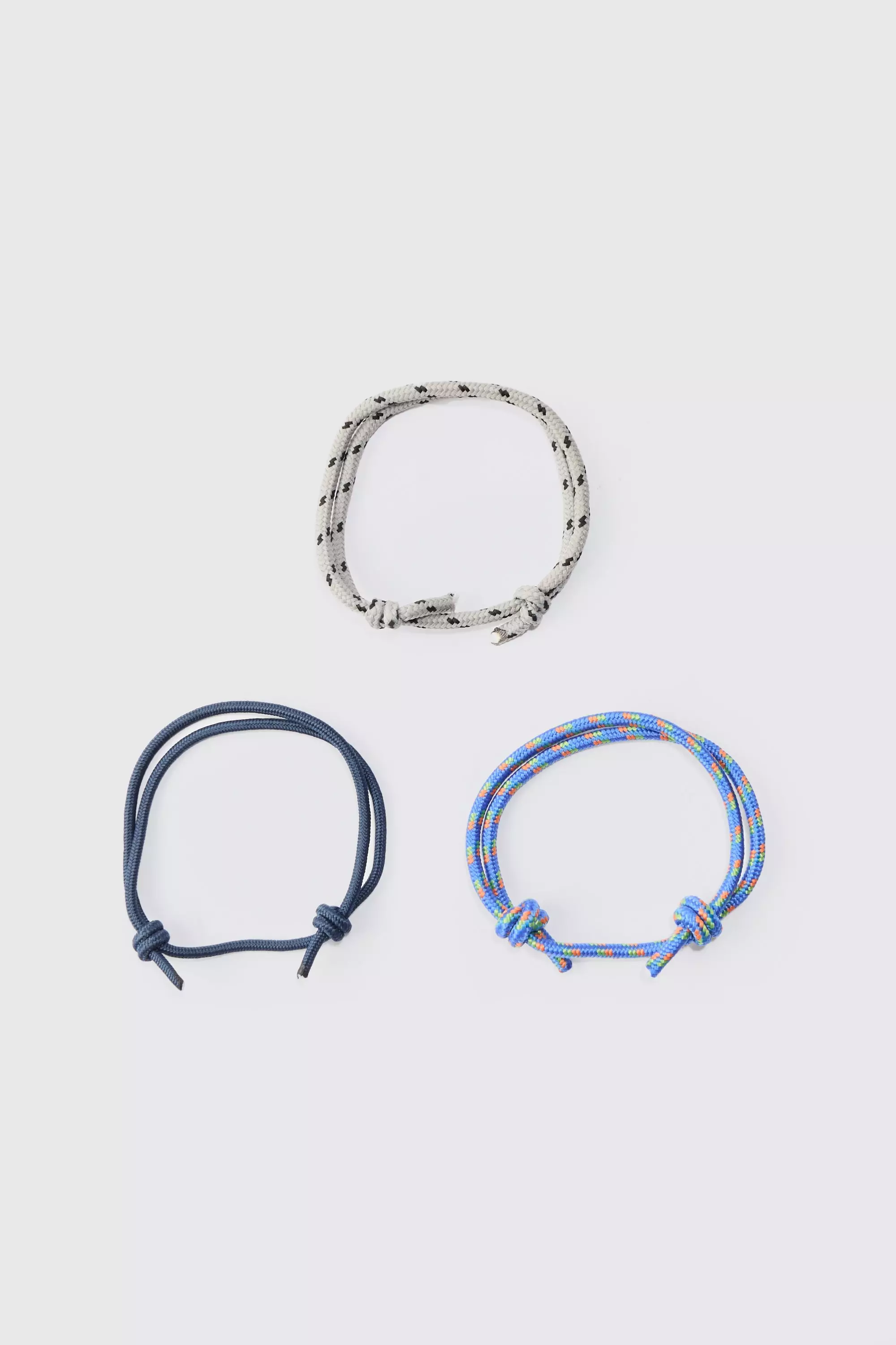 3 Pack Rope Adjustable Bracelets In Multi Multi